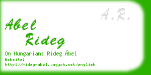 abel rideg business card