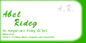 abel rideg business card